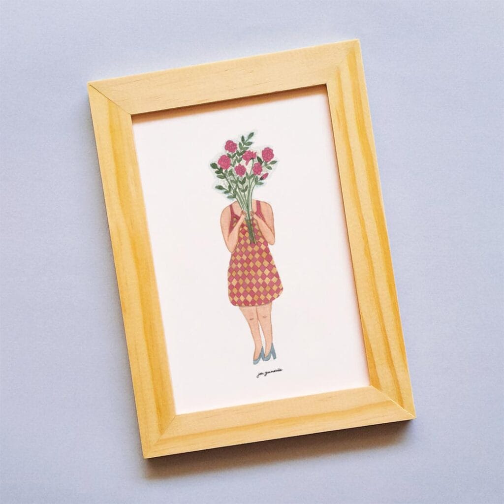 Ilustração 'Lembrei de Você' - Rosa