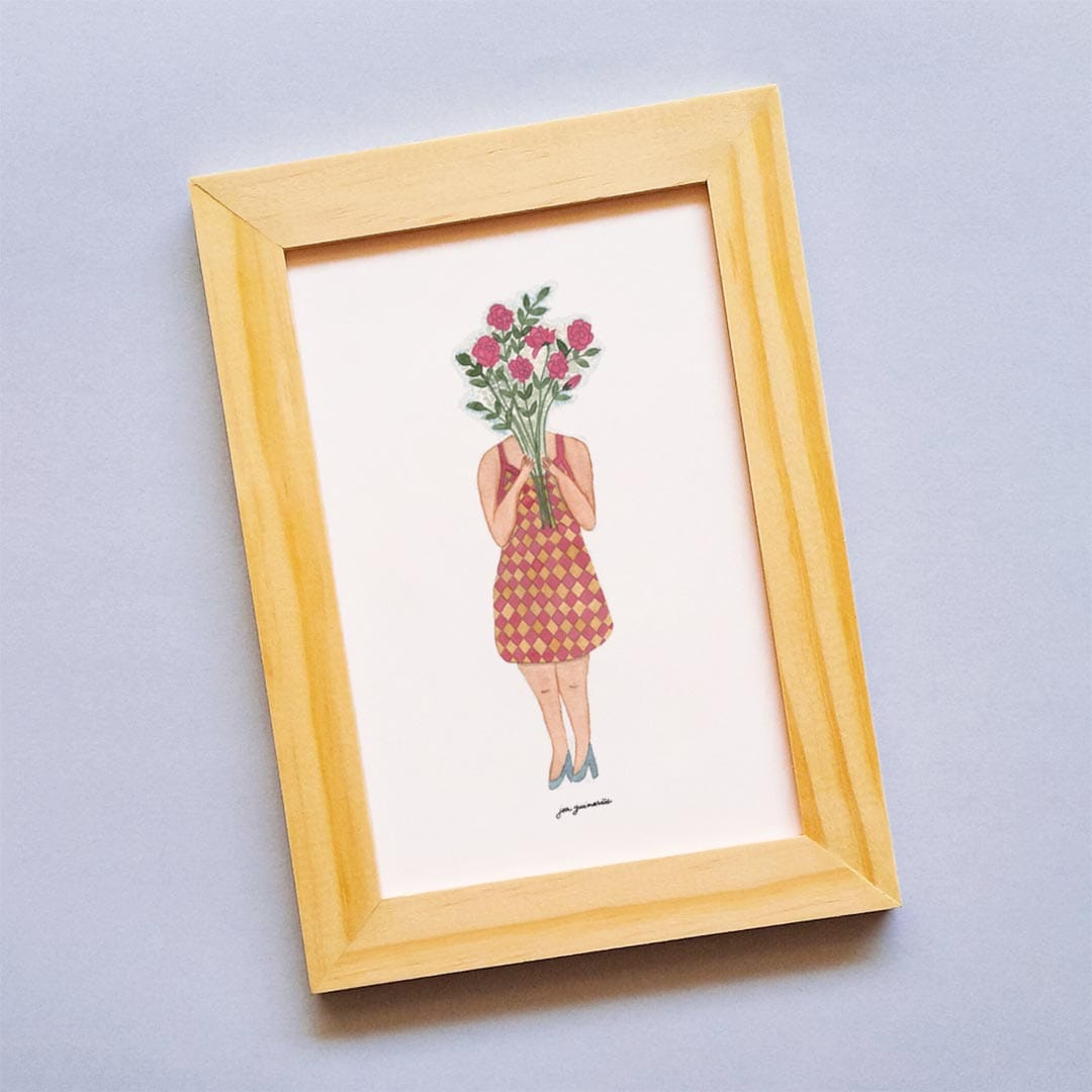 Ilustração 'Lembrei de Você' - Rosa